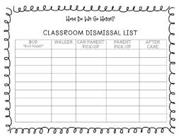 Classroom Dismissal Chart