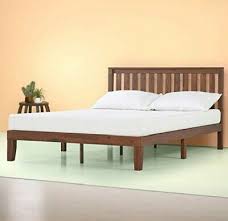 solid wood platform bed frame headboard