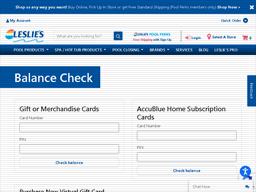 Leslie's Pool Supplies | Gift Card Balance Check | United States ...