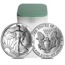 Roll Of 20 1987 1 Oz Silver American Eagle 1 Coin Bu Lot Tube Of 20
