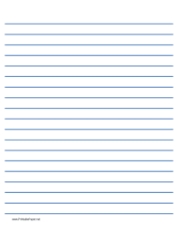 Printable Low Vision Writing Paper 1 2 Inch Blue Lines