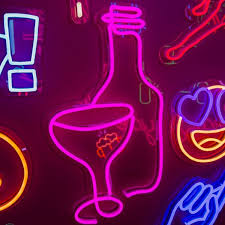 Bottle Line Art Light Sign In Led Neon Flex