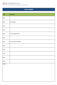 daily schedule template free excel