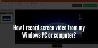 How I Record Screen Video From My Windows Pc Or Computer Eyeswift