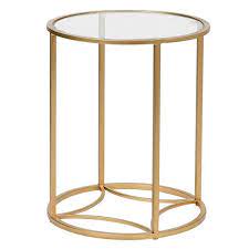 Wells Gold Round Side Table Pavilion