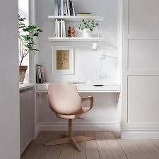The parts of a desk are easily deconstructed: Odger Swivel Chair White Beige Ikea In 2021 Ikea Small Spaces Small Workspace Ikea Catalog