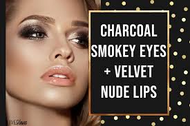 quick charcoal smokey eyes and velvet lips