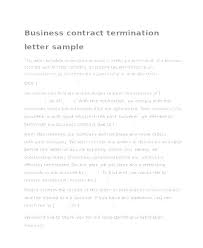 Termination Of Contract Letter Template Download Employee Contract