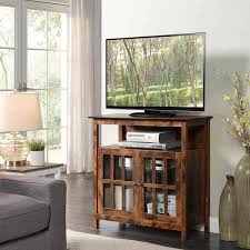 convenience concepts big sur highboy tv stand with storage cabinets barnwood