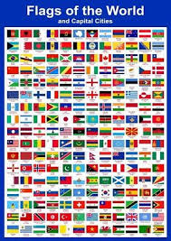 A3 Flags Of The World Capital Cities Educational Wall Chart Poster Classroom 670924571179 Ebay