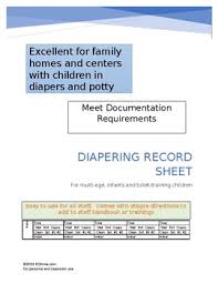 Diapering Toilet Training Documentation Chart