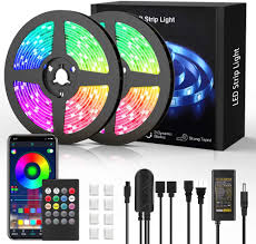 Amazon Com Led Strip Lights 32 8ft Rgb Led Lights 5050 Led Light Strip Color Changing Lights With Remote And Bluetooth Controller Sync To Music Apply For Shop Room Bedroom Kitchen Bar Home Decora