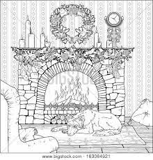 Someone you know has shared santa fireplace coloring page coloring sheet with you: Image Dog Resting Vector Photo Free Trial Bigstock