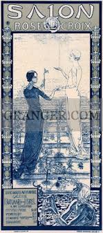 Image of POSTER: ART EXHIBITION. - Poster Advertising The Salon De La Rose  + Croix At Galerie Durand-Ruel In Paris, France. Lithograph By Carlos  Schwabe, C1892. From Granger - Historical Picture Archive