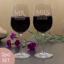 Mr Mrs Wine Glasses