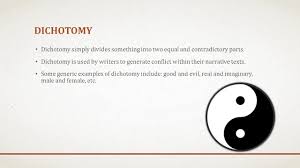 A separation or division into two; Rhetorical Devices Terms Chiasmus Atmosphere Dichotomy Ppt Download