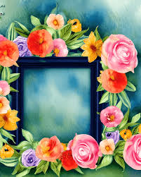 renoir flower border frame fl