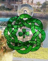 Irish Celtic Stained Glass Piece