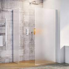 Frosted Glass Chrome Shower Screen