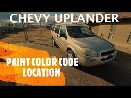 Chevrolet Uplander Paint Color Code