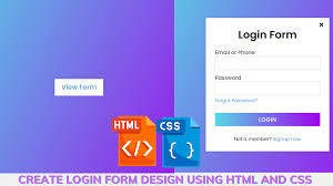 create stylish login page in html and