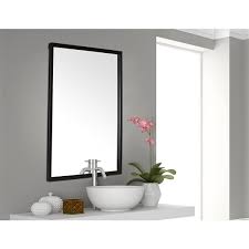 w rectangle black framed vanity mirror