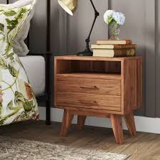 A drawer and two open shelves provide much space for you to put your bedside essentials. Tikamoon Oslo 2 Drawer Bedside Table Reviews Wayfair Co Uk