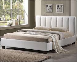 White Pu Leather Modern Bed Design