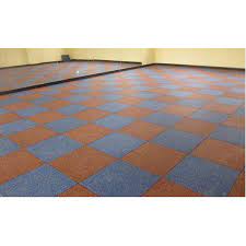 The flooring had to support the lifting and dropping of free weights onto the floor as well as an 800+ pound weight rack. Blue And Brown Flooring Rubber Tiles Thickness 1 5 Mm Size In Cm 60 60 Rs 54 Square Feet Id 16554490497