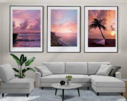 Sunset Wall Art Tropical Sunset Set Of