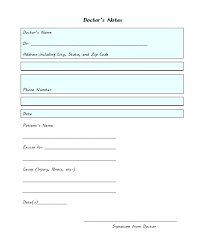 Doctors Note Template Pdf