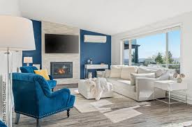 Welcoming Living Room With A Blue