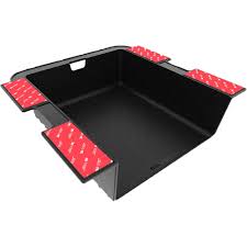 Features a shelf with a soft padded platform for laptop or office supply storage; Elevationlab Elevation Shelf Under Desk Shelf Mount Esf 100 B H