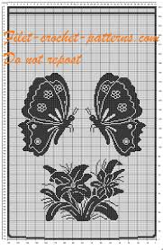Filet Crochet Pattern Butterfly Curtain Filet Crochet
