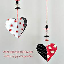 3 d hanging paper hearts tutorial for
