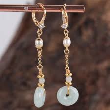 natural jadeite ring pearl earrings