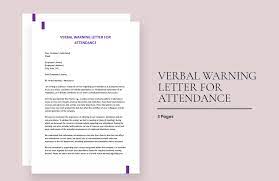 verbal warning letter for attendance in