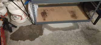 Water leaking from garage slab hole patching after foundation repair - Home  Improvement Stack Exchange