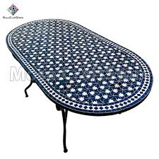 Oval Mosaic Table Blue Large