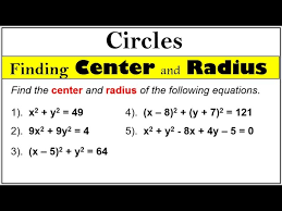 Radius Of A Circle In Standard Form
