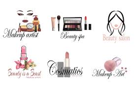 cosmetic fashion beauty lips and hair logo