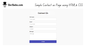 contact form using html and css