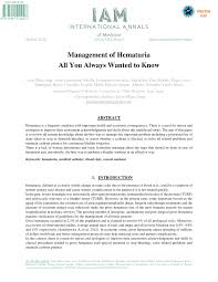 Pdf Management Of Hematuria All You Always Wanted To Know