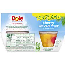 dole fruit bowls cherry mixed fruit in