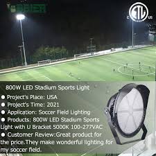800w led stadium lights with u bracket