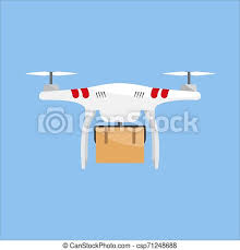 drone delivery concept quadcopter with
