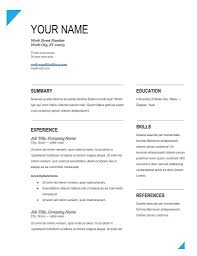 Sample Resume Templates Word References Template Microsoft Free