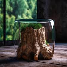 Tree Trunk Base And Glass Top