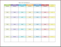 Printable Meal Planner Template Complete Plan Chart Recent With