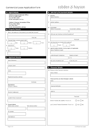 Commercial Building Lease Application Form Templates At